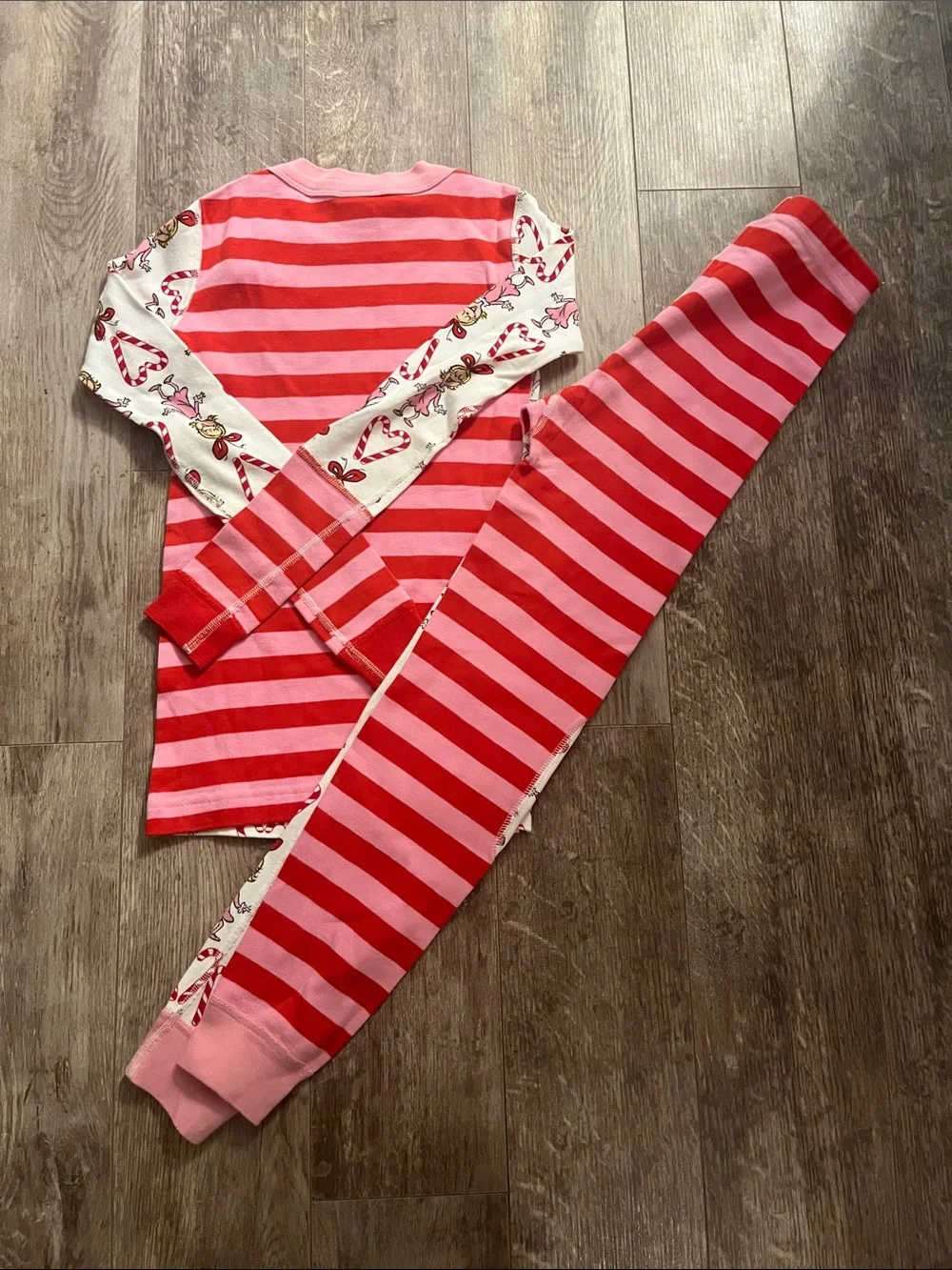 Hanna Andersson Pink and Red Heart & Ballerina Pajama Set Size 8